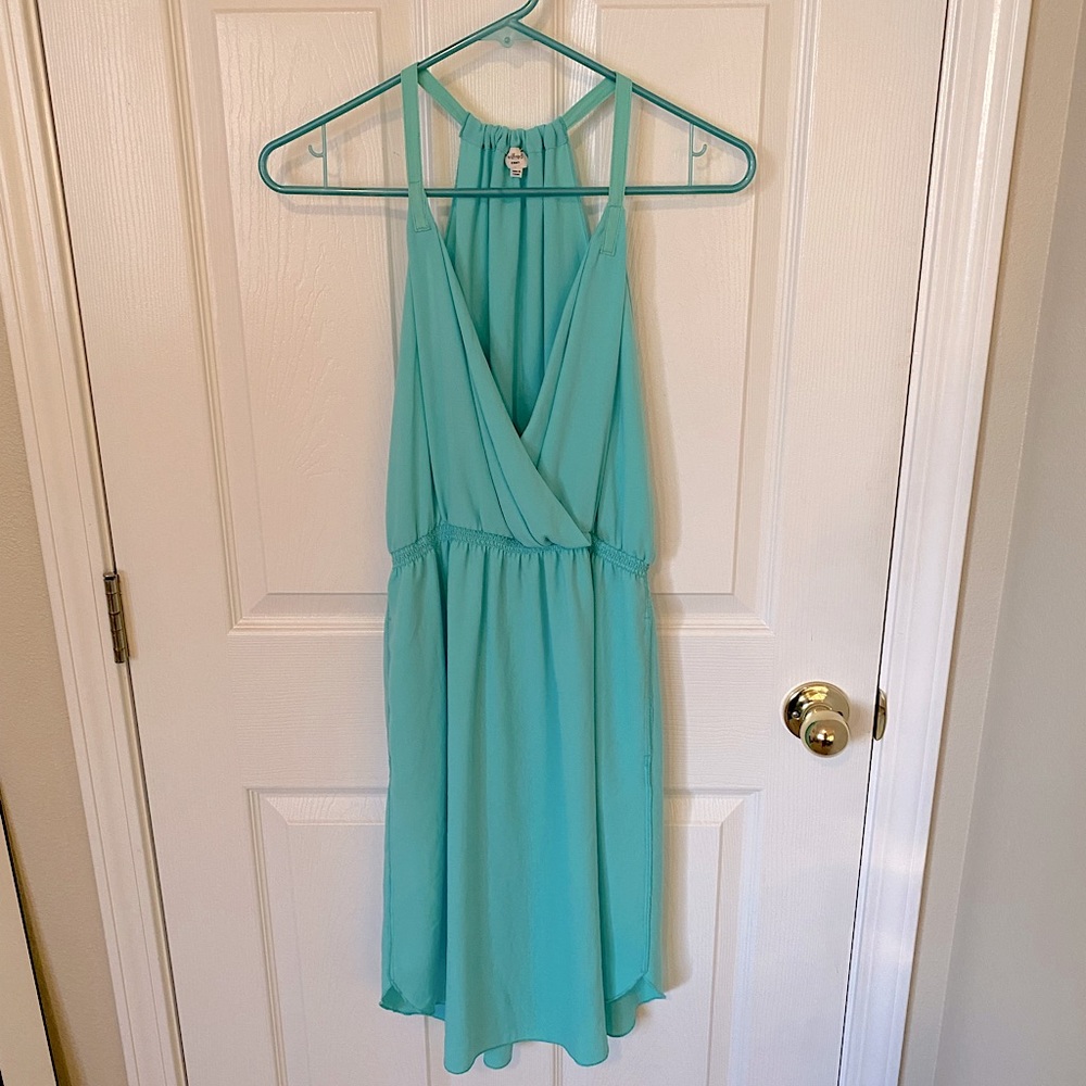 Madewell | Wilfred Teal halter dress with pockets